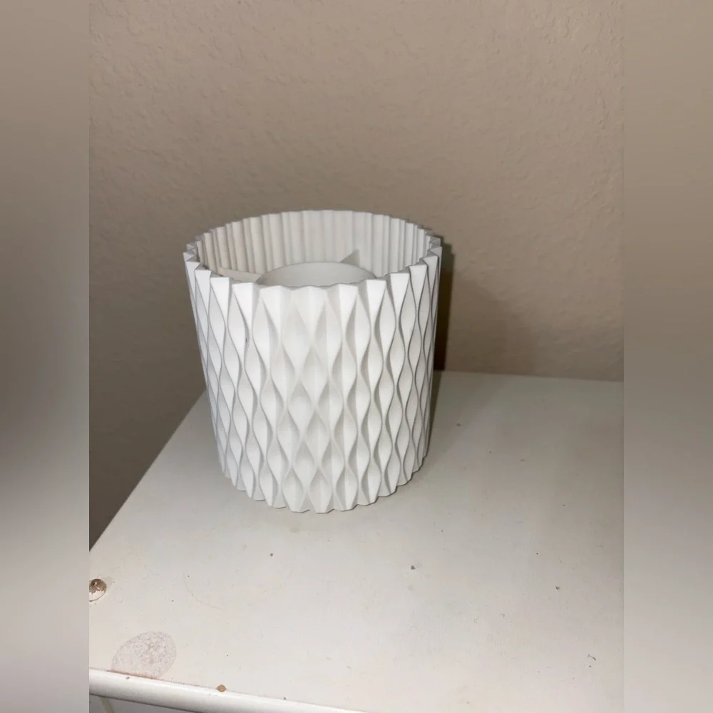 Elegant White Textured Makeup Brush Organizer